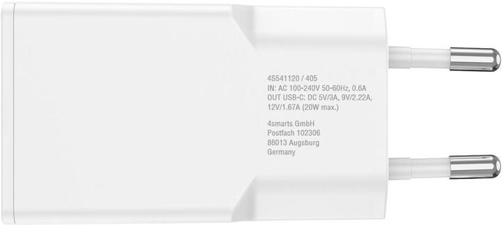 Immagine prodotto 4smarts Caricabatterie PDPlug Slim 20W GaN 1C e cavo USB-C 1,5m bianco (20 W)