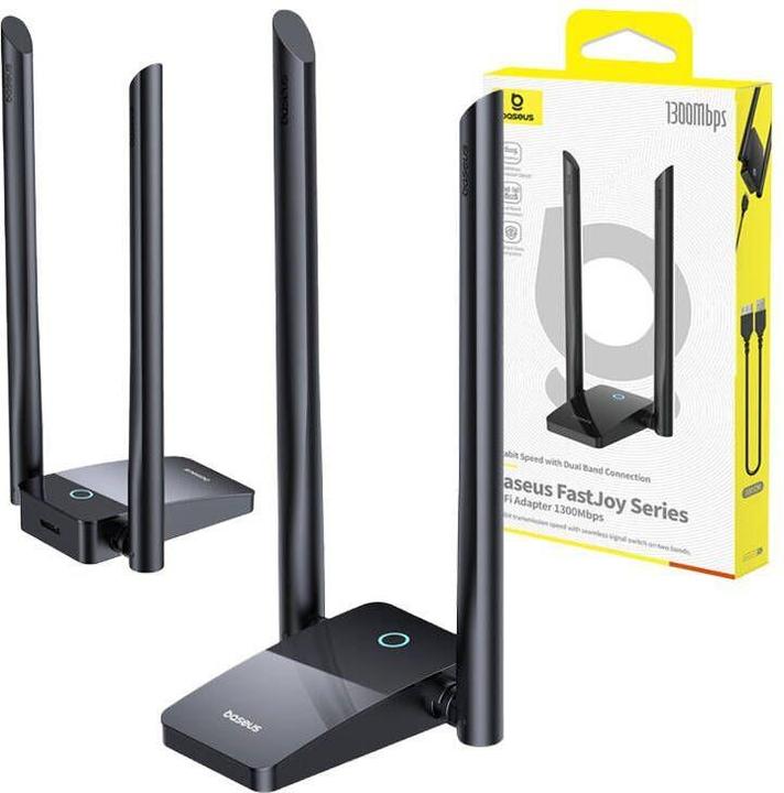 Produktbild Baseus Adapter WiFi FastJoy 1300Mbps (black) (USB-A)