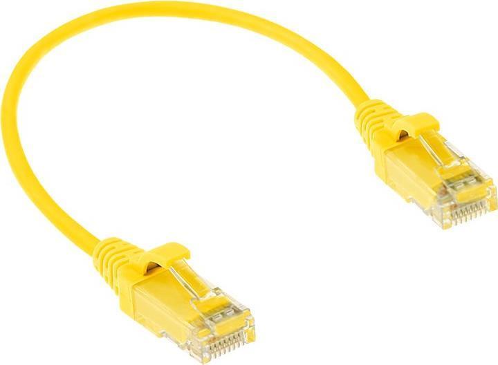 Image du produit Jaune 3 mètres LSZH U/UTP CAT6 datacenter slimline patch cable snagless with RJ45 connectors (U/UTP, CAT6, 3 m)