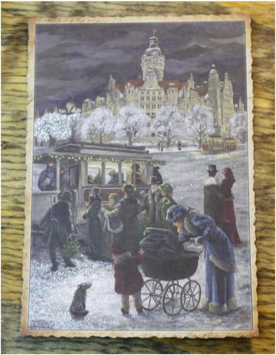 Actual product image Pappnoptikum 5036 - Postcard Winter Trip (with mica) (1 pcs.)