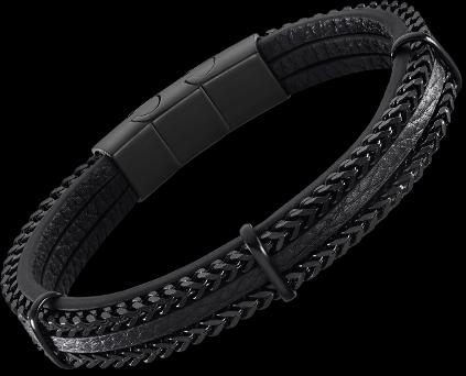 Immagine prodotto Lotus Stile - Elegante bracciale in pelle da uomo Basic LS2206-2 / 1 (M) (22 cm, Cuoio, Acciaio inossidabile)