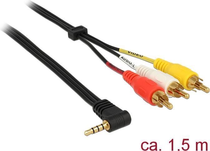 Image du produit Delock 3in1 Klinke – Cinch (1.50 m, Jack 3,5 mm (AUX), RCA)