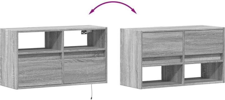Produktbild VidaXL TV Schrank Wandschrank Lowboard Hängend mit LED-Beleuchtung Grau Sonoma