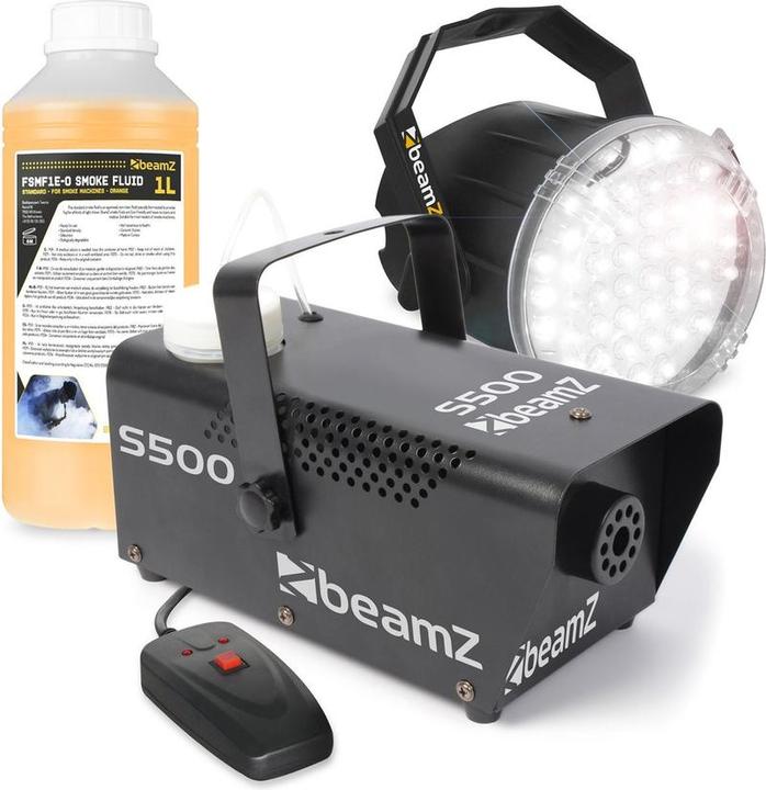 Immagine prodotto BeamZ stroboscoop - stroboscoop a LED + S500 500W con 250 ml di rookvloeistof extra (500 ml in totale) (500 W)