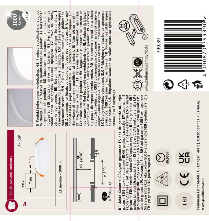 Produktbild Paulmann Veluna (1000 lm)