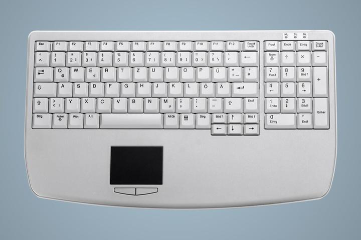 Produktbild Active Key Industry 4.0 Notebook Style Ultraflat Touchpad Keyboard with NumPad USB Light Grey (DE, Kabelgebunden)