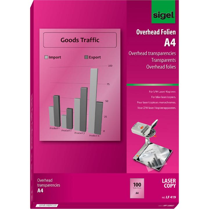Image du produit Sigel Transparents pour rétroprojecteur (100 g/m², 1 x)