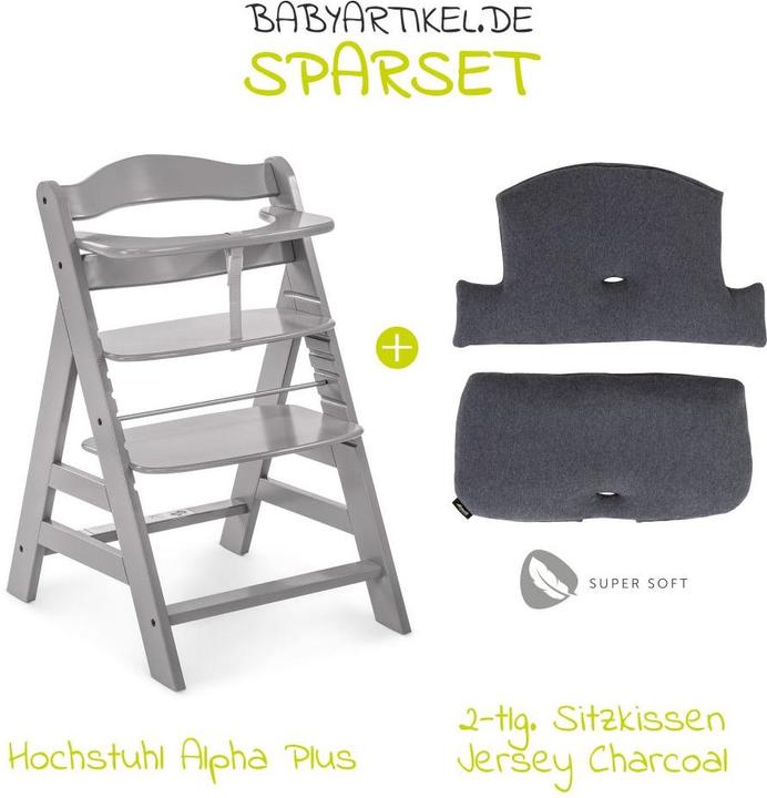 Actual product image Hauck Highchairs Highchair Alpha Plus Grey - in economy set incl. (Highchair)