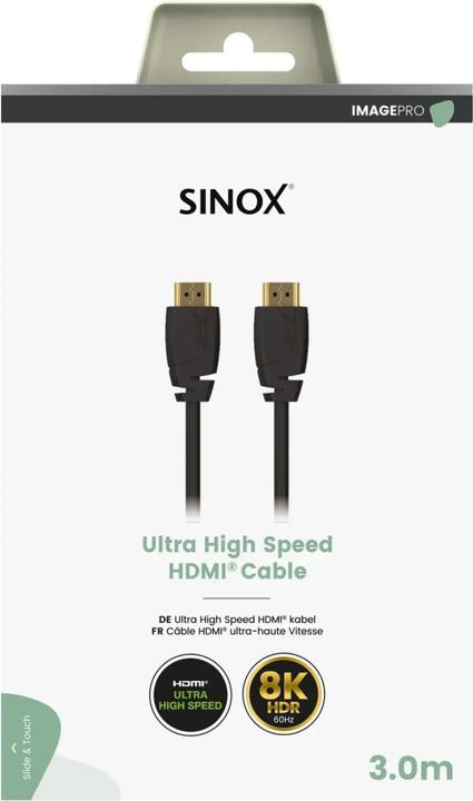 Image du produit Sinox Câble PRO HDMI™ 8K60HZ+E. 3m. Sort