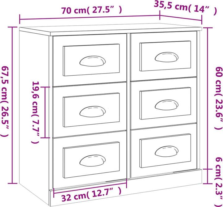 Produktbild VidaXL Mitchell (70 x 35.5 x 67.5 cm)