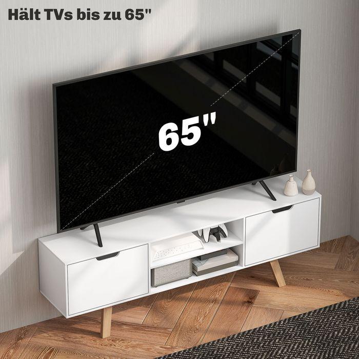 Actual product image Swisshandel24 TV-Schrank, Fernsehtisch für Fernseher bis zu 65 Zoll, Lowboard mit 2 Schränken
