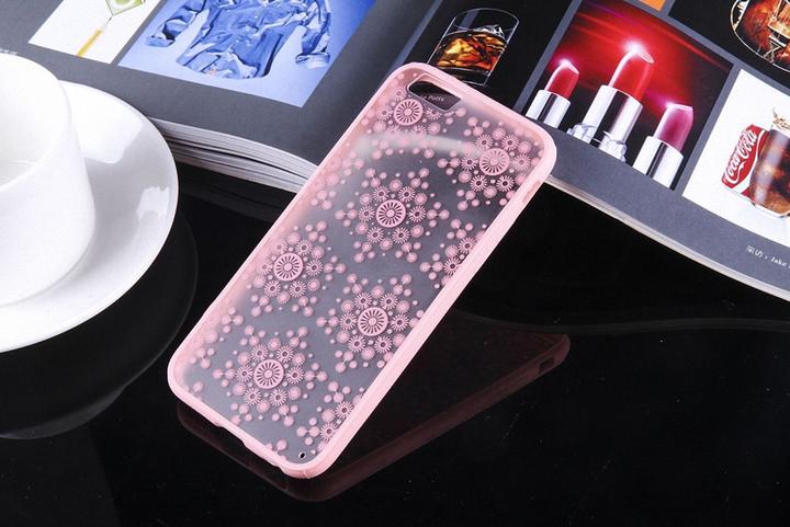 Produktbild König Design Apple iPhone 8 Plus Handy Hülle Mandala Case Schutzhülle Motiv Flocken Rosa Neu (Apple iPhone 8 Plus)