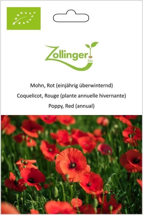 Zollinger Bio Mohn, Rot (einjährig überwinternd)