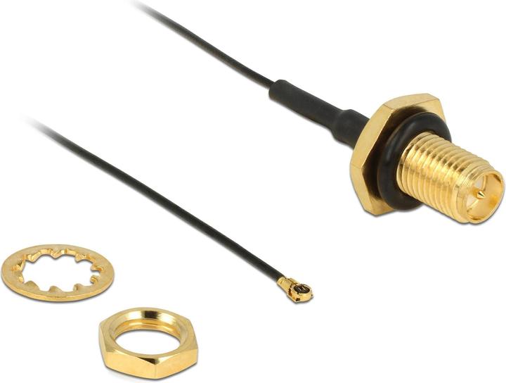 Actual product image Delock Antenna cable RP-SMA to MHF4, 20cm, water protected (4.90 dB, Antenna cable)