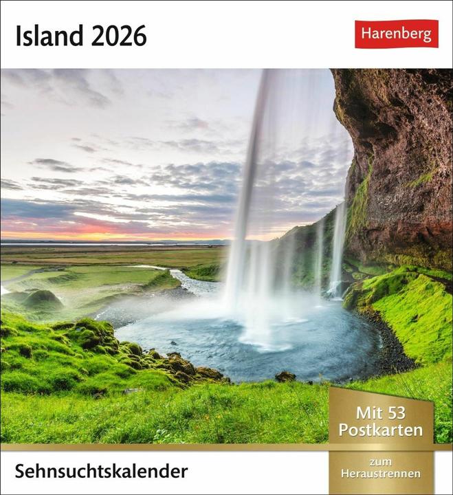 Produktbild Harenberg Island Sehnsuchtskalender 2026 - Wochenkalender mit 53 Postkarten (Deutsch)
