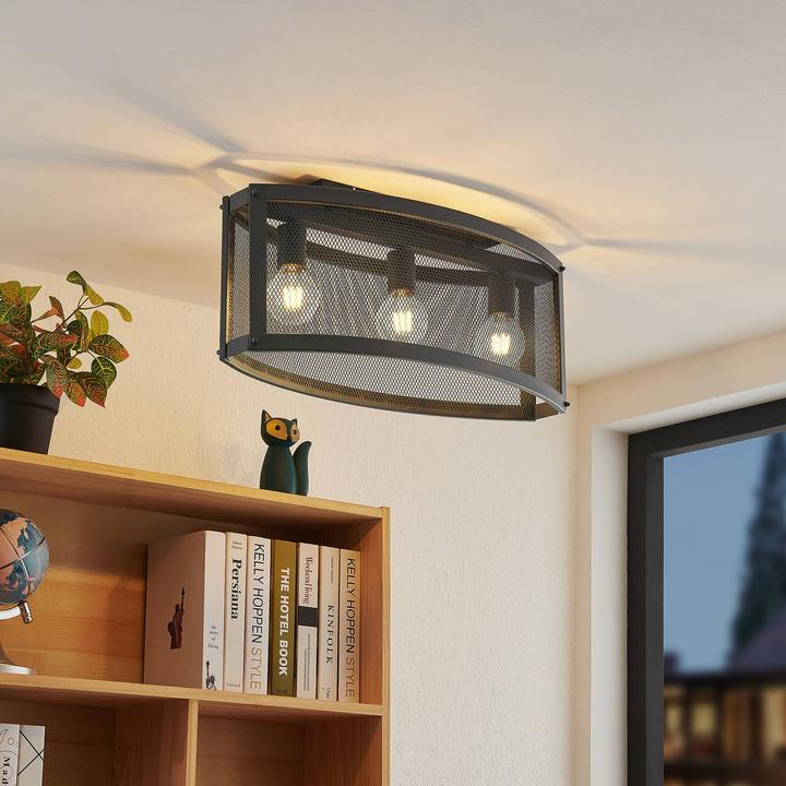 Produktbild Lindby Mizgin Deckenleuchte mit Gitter 3-flammig (E27)