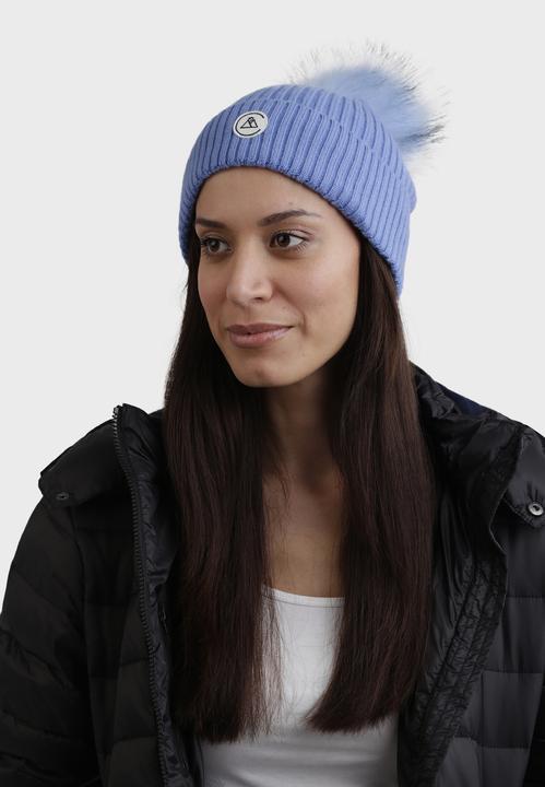 Actual product image Cash-Mere Kaschmir Rib Mütze mit Bommel (One size)