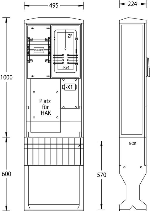 Produktbild UESA ZÃ¤hleranschlusssÃ¤ule