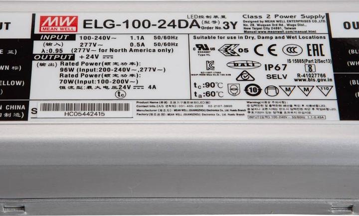 Actual product image MeanWell ELG-100-24DA-3Y LED transformer, LED
