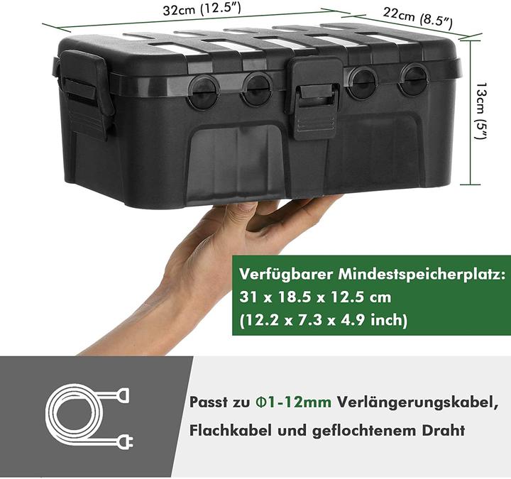 Produktbild Restmo Kabelbox, wasserdicht (32x22x13cm), schwarz