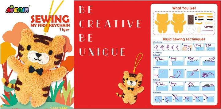 Actual product image Avenir Sewing Set Keychain Tiger
