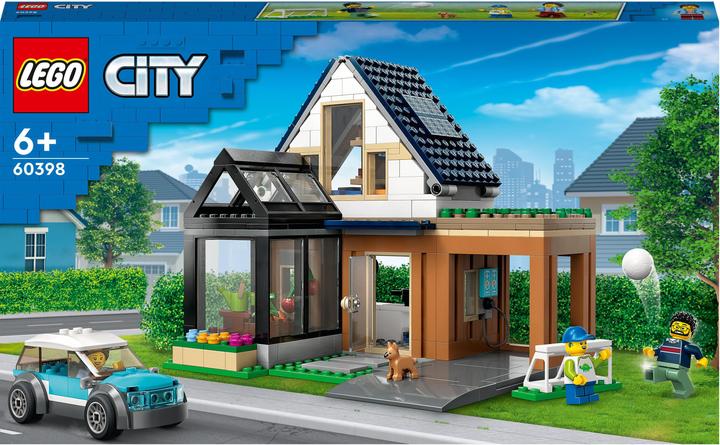 Produktbild LEGO Familienhaus mit Elektroauto (60398, LEGO City)