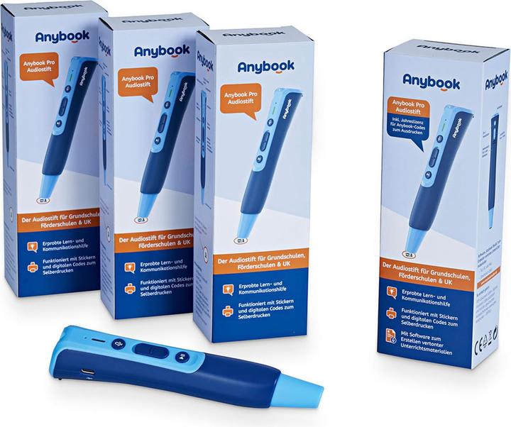 Produktbild Anybook Audio-Stift Pro Klassensatz (Dunkelblau, Hellblau, 4 x)