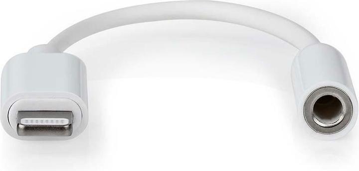 Actual product image Nedis Lightning Adapter Apple Lightning 8-Pin 3.5 mm Female Nickel Plated 0.10 m Round TPE Envelope (Lightning, 3.5mm jack)