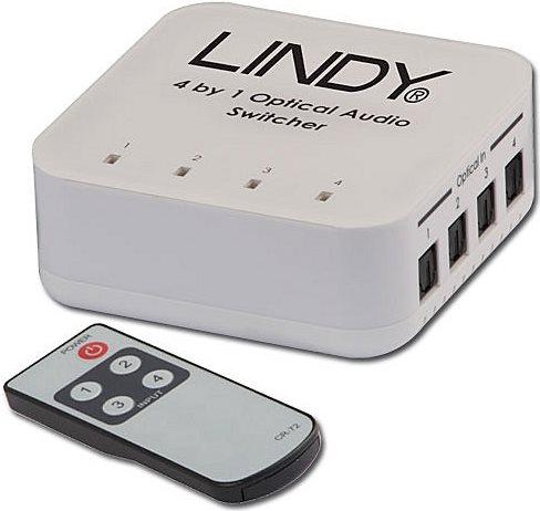 Lindy Audioumschalter SPDIF Digital 4 Port Remote