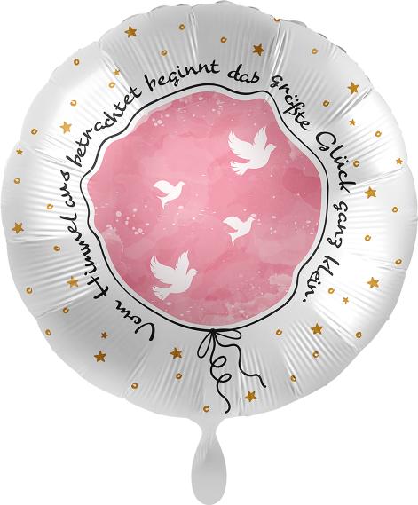 Produktbild Premioloon Folienballon zur Taufe Kleines grosses Glück rosa - leer (1 x)