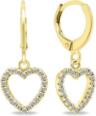 Brilio Silver - Gold plated hoop earrings with hearts EA645Y