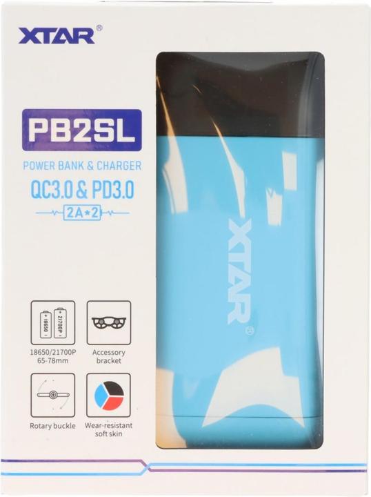 Actual product image Xtar PB2SL 2-way charger and power bank, for Li-ion batteries, with display (Chargers without battery)