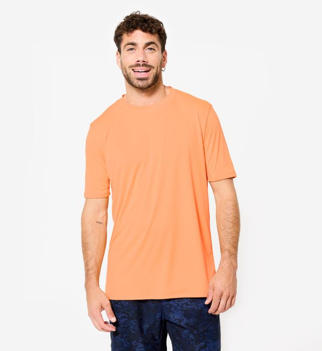 Domyos Men's Short-Sleeved Crew Neck Breathable Fitness T-Shirt - Orange