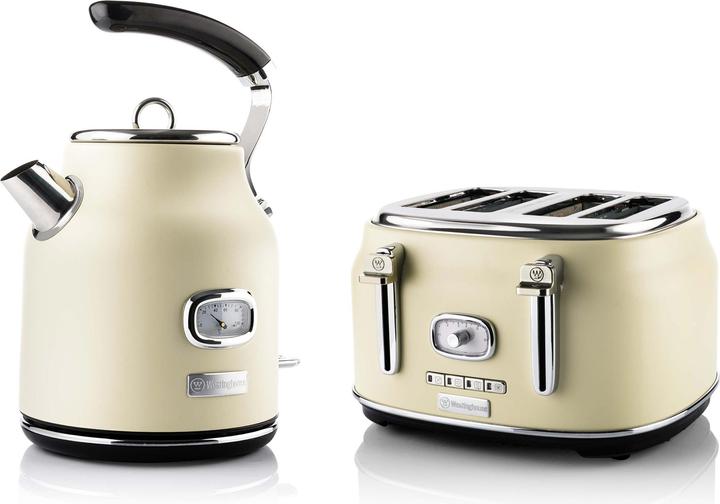 Westinghouse Retro Frühstücksset, 4-Schlitz Toaster + Wasserkocher 1,7L (1.70 l)