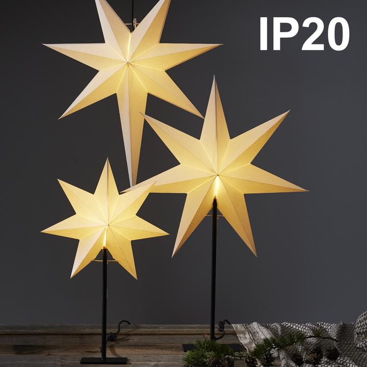 Actual product image Star Trading Paper star on base FROZEN white 34x55cm 1 LED E14