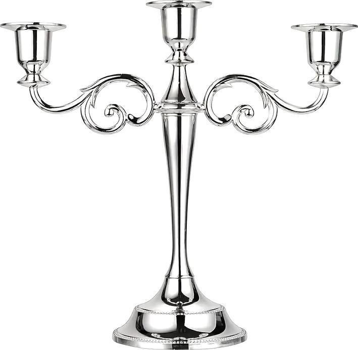 Actual product image Cbx Kerzenständer 3 Köpfe, Kerzenleuchter 3-armig, Kerzenhalter Silber