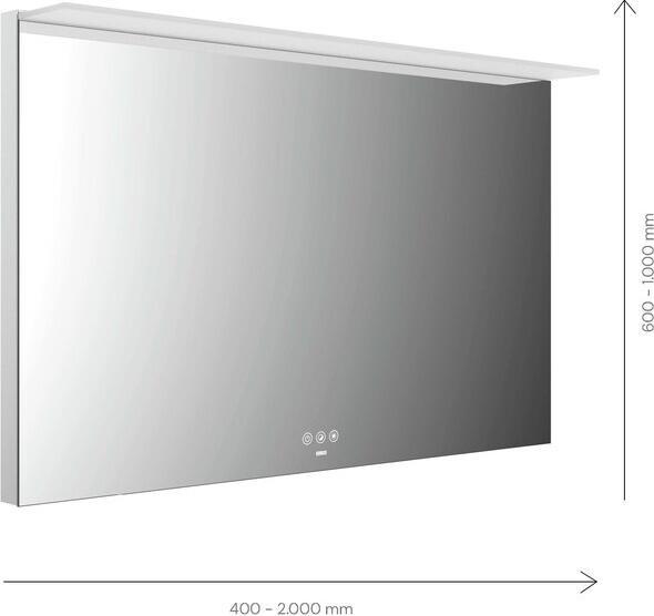 Produktbild Emco MI 200+ LED-Lichtspiegel, mit Lichtsegel, Touch-Bedienfeld, Breite 1500mm, 1021500 (150 x 20 cm)