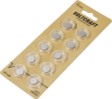Productafbeelding Voltcraft Knopfzelle CR 1220 3 V 10 St. 40 mAh Lithium VC-12209090 (10 Pcs., CR1220, 40 mAh)