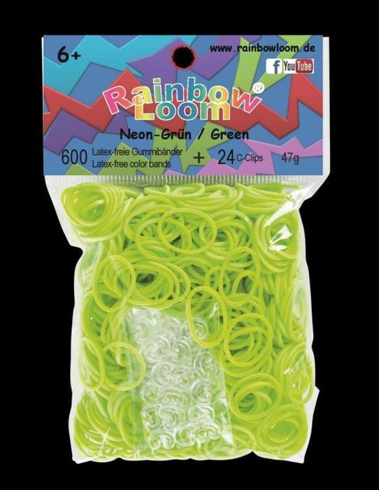 Actual product image Rainbow Loom Rubber bands neon green / neon green (600 pcs.)