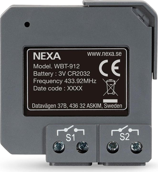 Actual product image Nexa WBT-912 smart home transmitter Wired & Wireless Wall-mounted