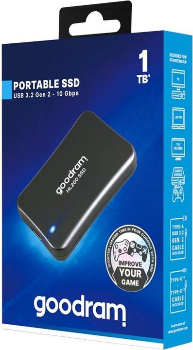 Image du produit Goodram SSDPR-HL200-01T Disque dur externe à semi-conducteurs 1024 Go Gris (1024 Go)