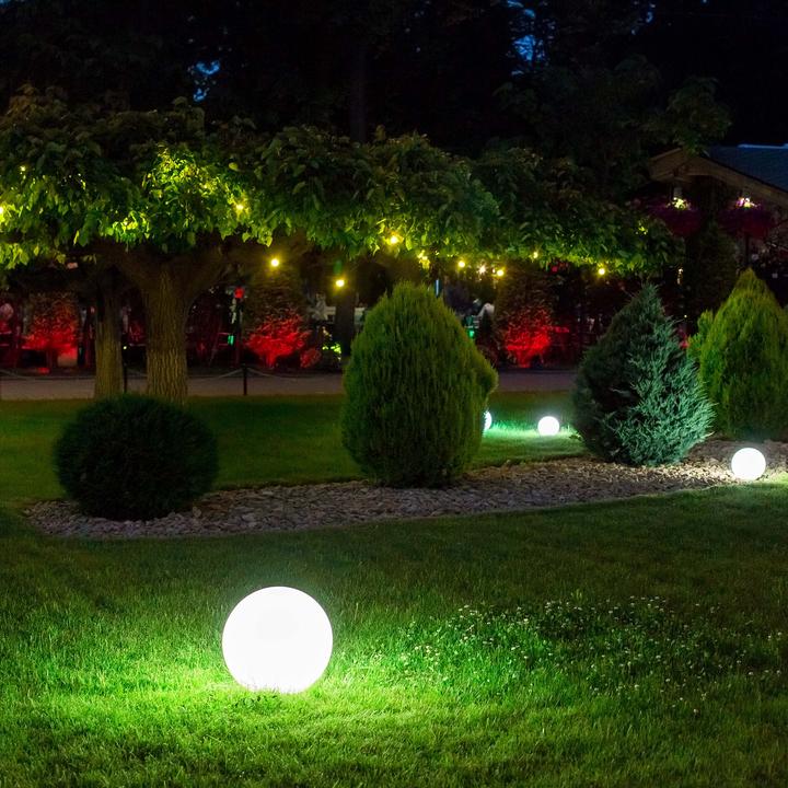 Produktbild Wiltec Kugelleuchte Ø20cm mit Erdspiess Gartenleuchte Kugellampe Aussenleuchte (E27, IP44)
