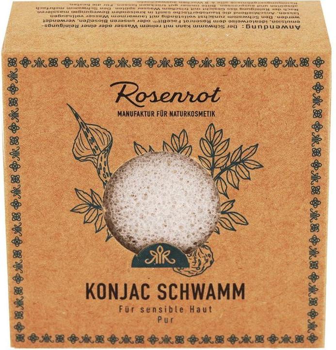 Rosenrot Konjac Schwamm - Pur