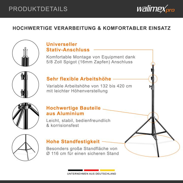 Produktbild Walimex WT-420 Lampenstativ, 420cm (420 cm, 7.50 kg)