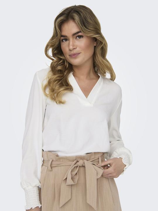 Produktbild Only Normal geschnitten Rundhals Gesmokte Ärmelbündchen Voluminöser Armschnitt Top Top (XS)