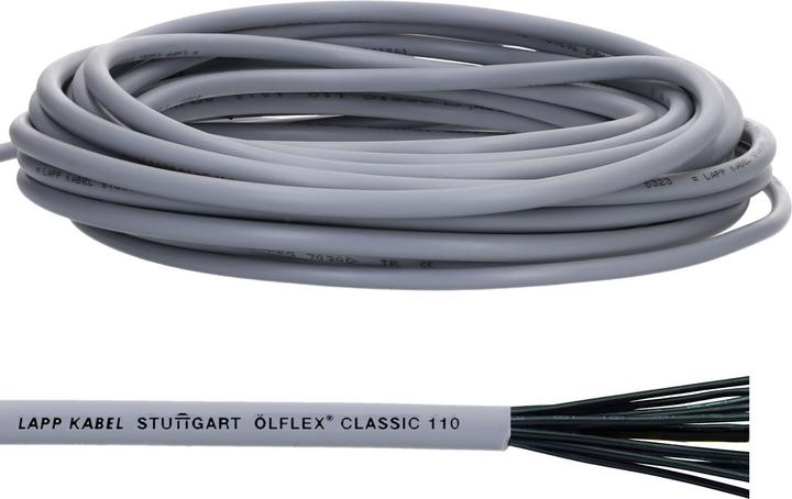Image du produit Lapp 10 mètres 1119207 Ölflex Classic 110 câble de commande en PVC 7x1 mm² avec conducteur de protection (10 m)