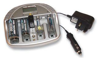 Ansmann Powerline 5 LCD, Ladegerät mit LCD Display (1 Stk., AAA, C, AA, D, Ladegerät ohne Akku)