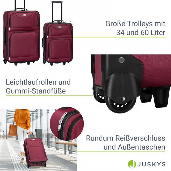 Actual product image Juskys Trolley suitcase set Athens (60 l, M (50 - 90l), L (90 - 115l))