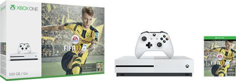 Produktbild Microsoft Xbox One S 500 GB Konsole, Fifa 17 Spiel Bundle, Controller