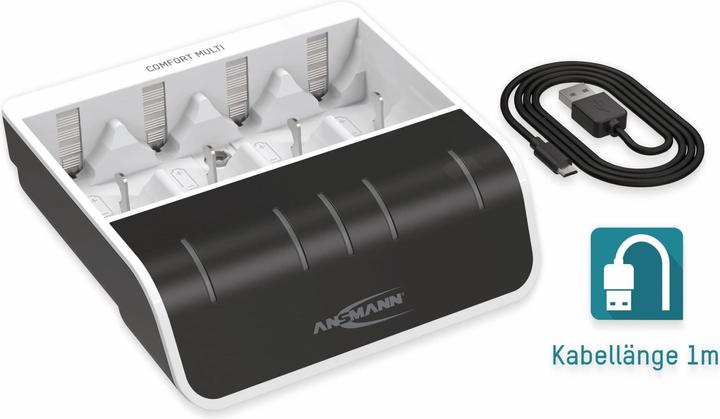 Produktbild Ansmann Comfort Multi Ladegerät (1 Stk., AA, HR03, 800 mAh, Ladegerät ohne Akku)